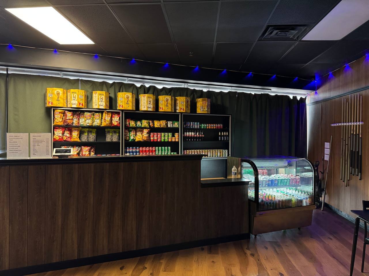 The front counter at VIP BILLIARDS